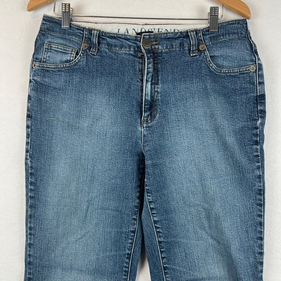 Lands End Bootcut Jeans Womens 12P Classic Waist Original Fit Denim Blue petite - Picture 2 of 11